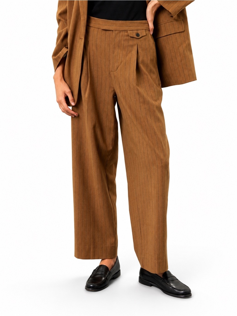 Madewell The Rosedale High-Rise 0729 Straight Pant Pinstripe NO084 8 wool